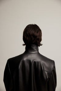 Bike Jacket - Black Faux Leather
