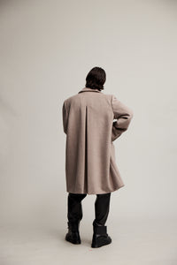Single-Breasted Wool Cashmere Overcoat - Mushroom